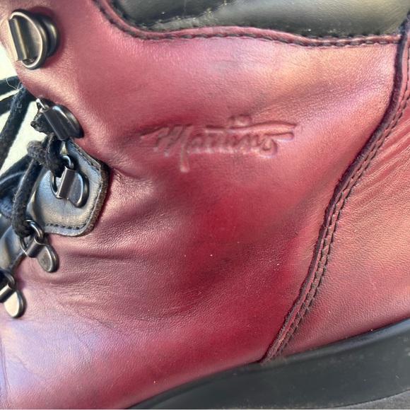 Martino Red Leather Lace Up Hiking Boots - Picture 8 of 16